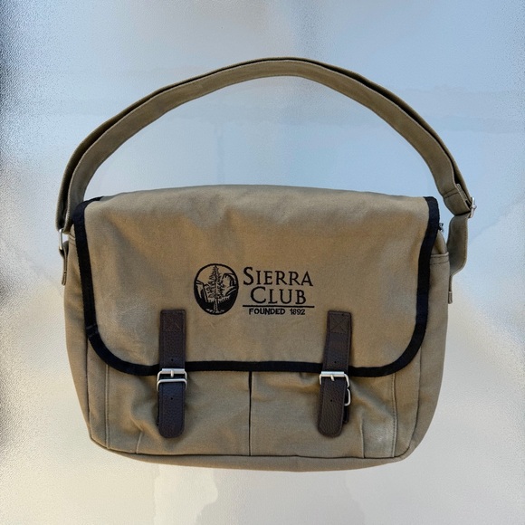 Sierra Club Other - Sierra Club Khaki Canvas Messenger Bag